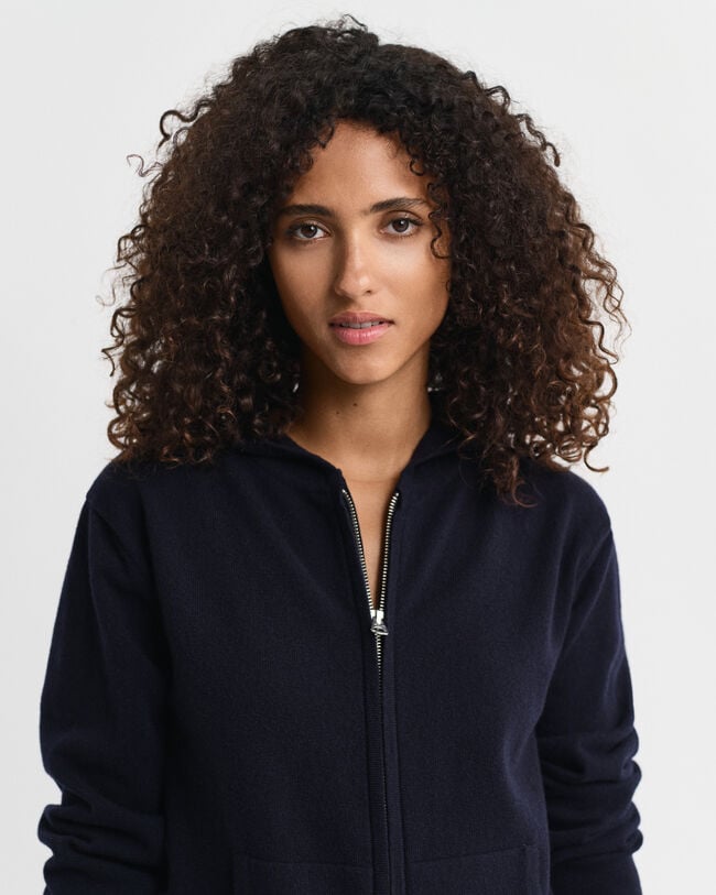 Hoodie met ritssluiting van buitengewoon zachte lamswol