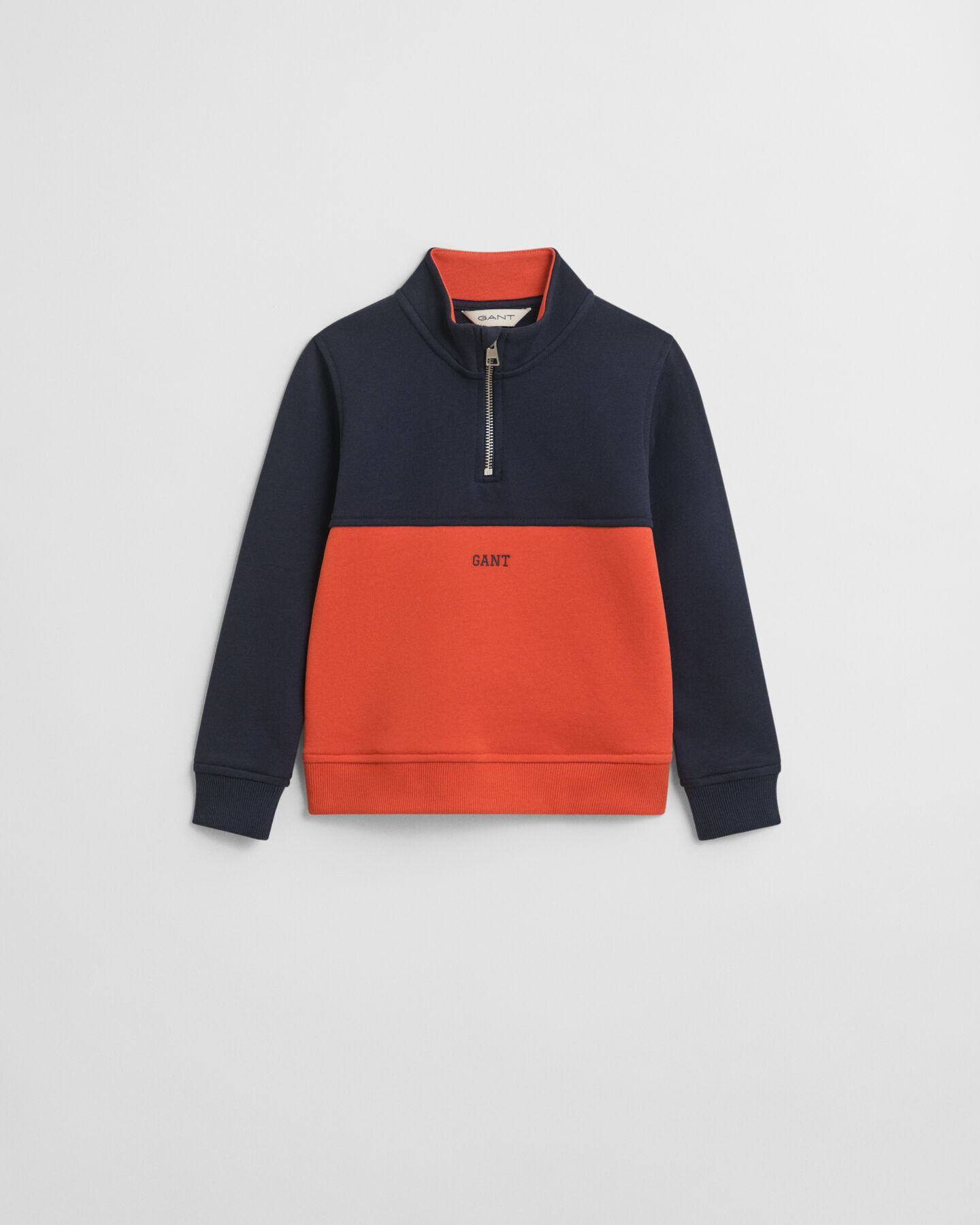 Kids sweatshirt met kleurblokken en korte rits