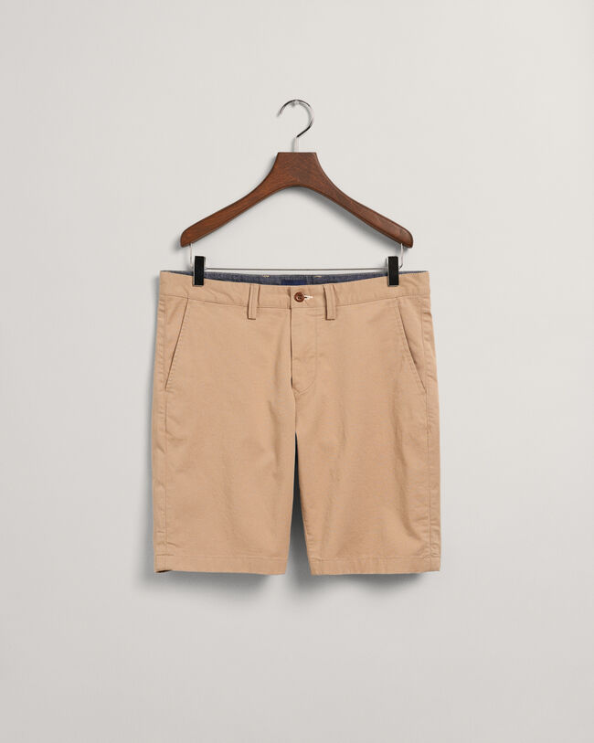 Hallden Slim Fit short van keperstof