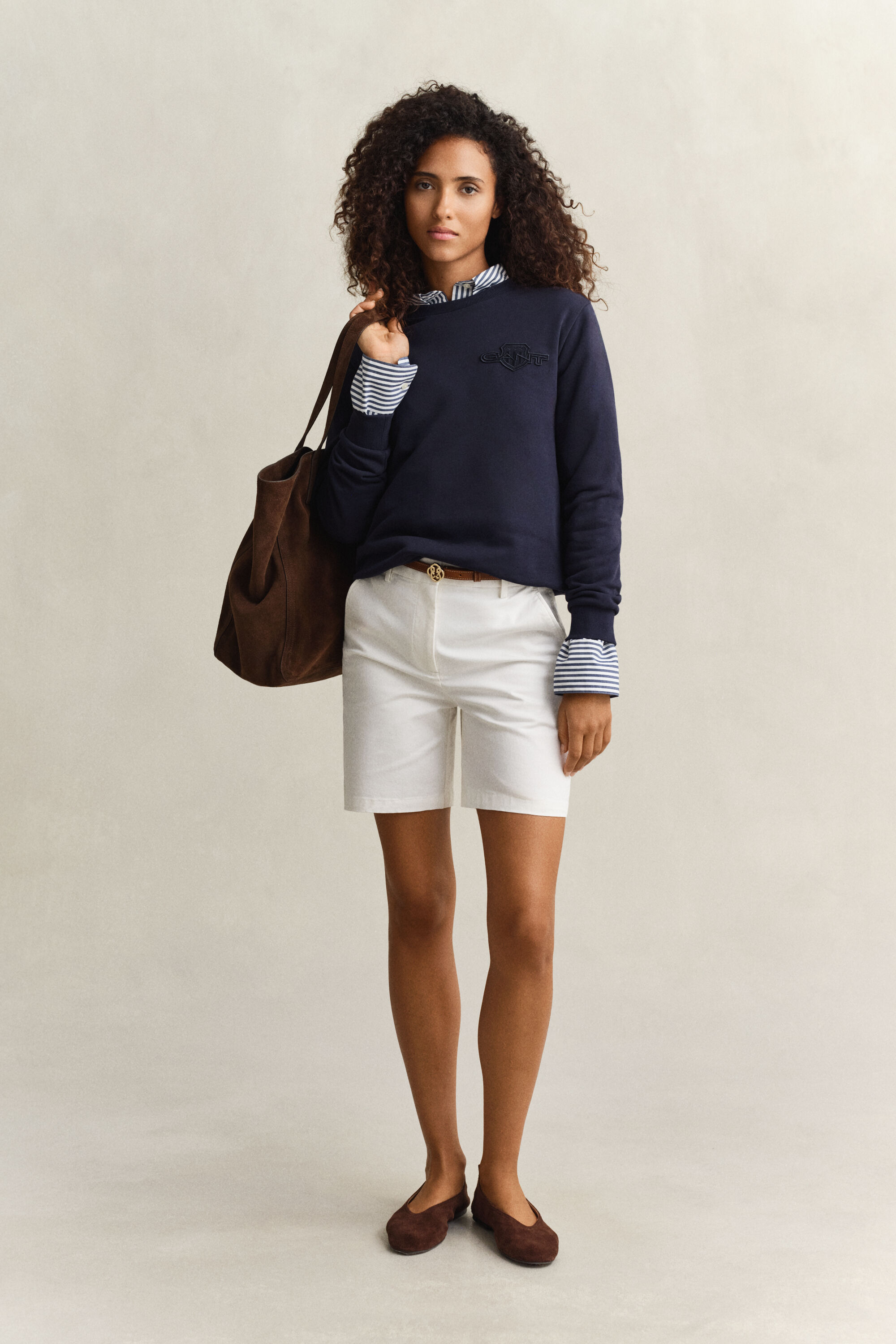 Tonal Shield sweatshirt met ronde hals