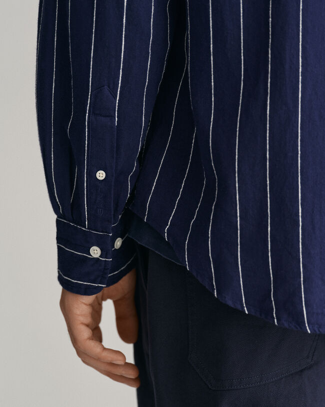 Relaxed Fit Slub Striped overhemd