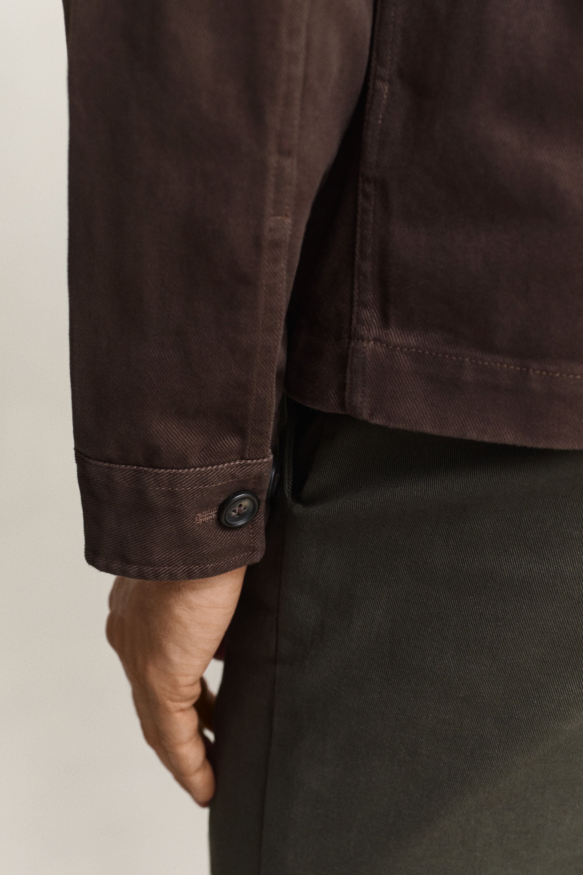 Overshirt van geborstelde keper