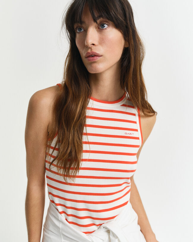 Gestreepte tankjurk van jersey