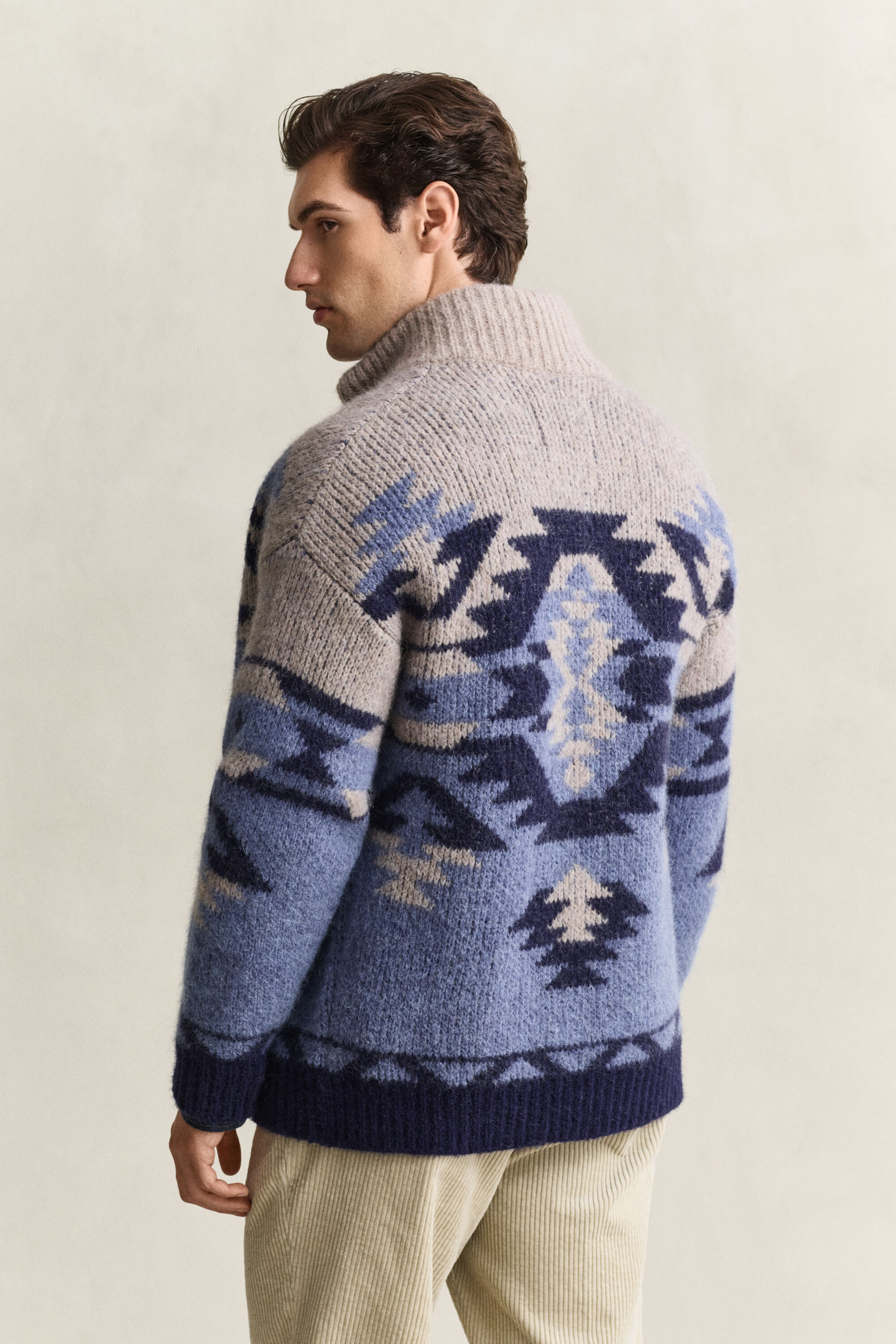 Jacquard vest met rits van alpacawolmix