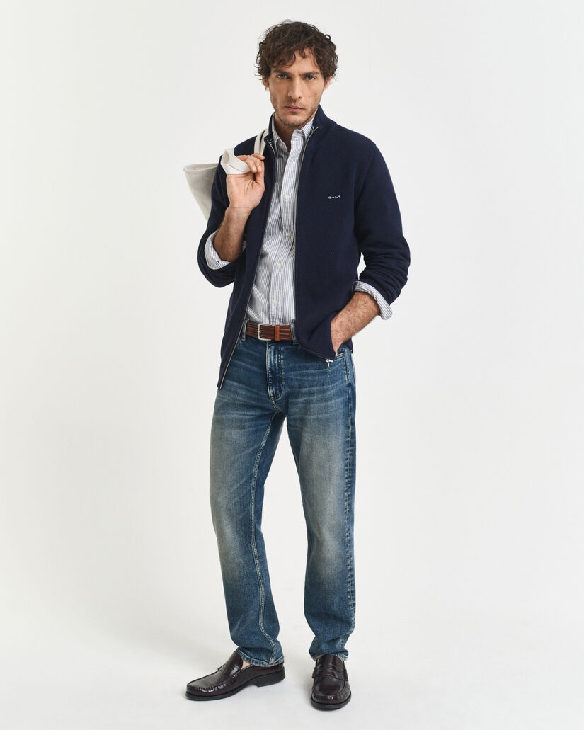 Ritsvest van katoenpiqué