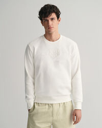 Tonal Shield sweatshirt met ronde hals