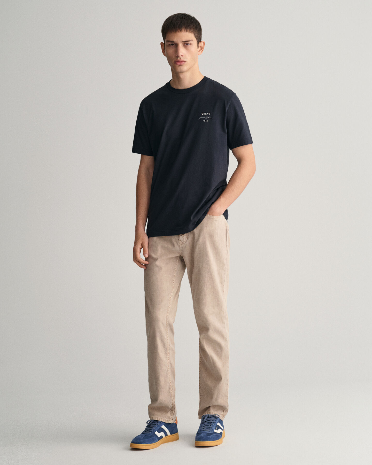 Regular Fit jeans van katoen en linnen