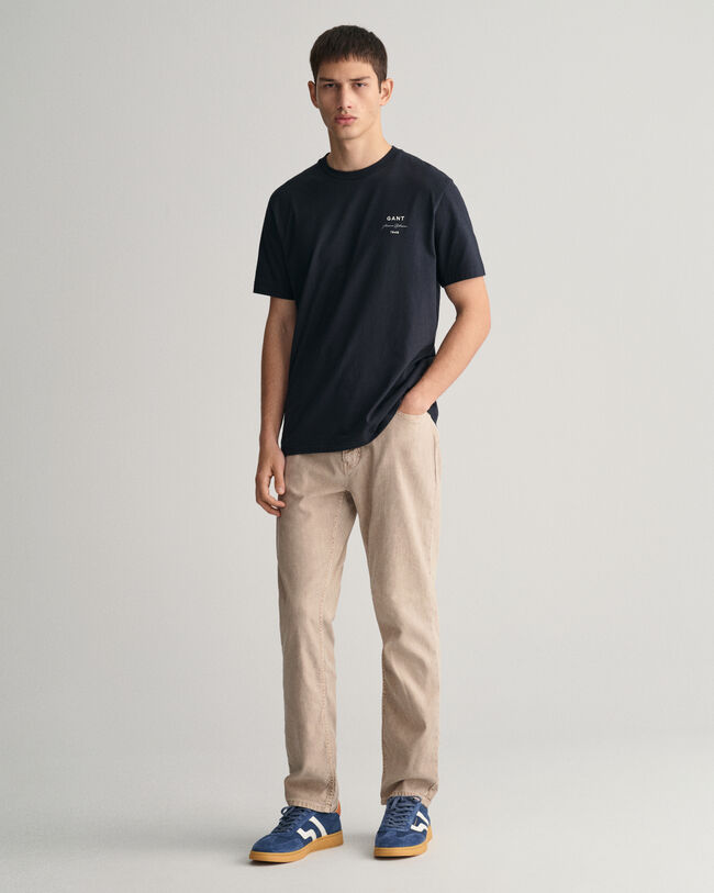 Regular Fit jeans van katoen en linnen