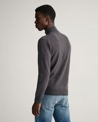 Trui met korte rits van buitengewoon zachte lamswol