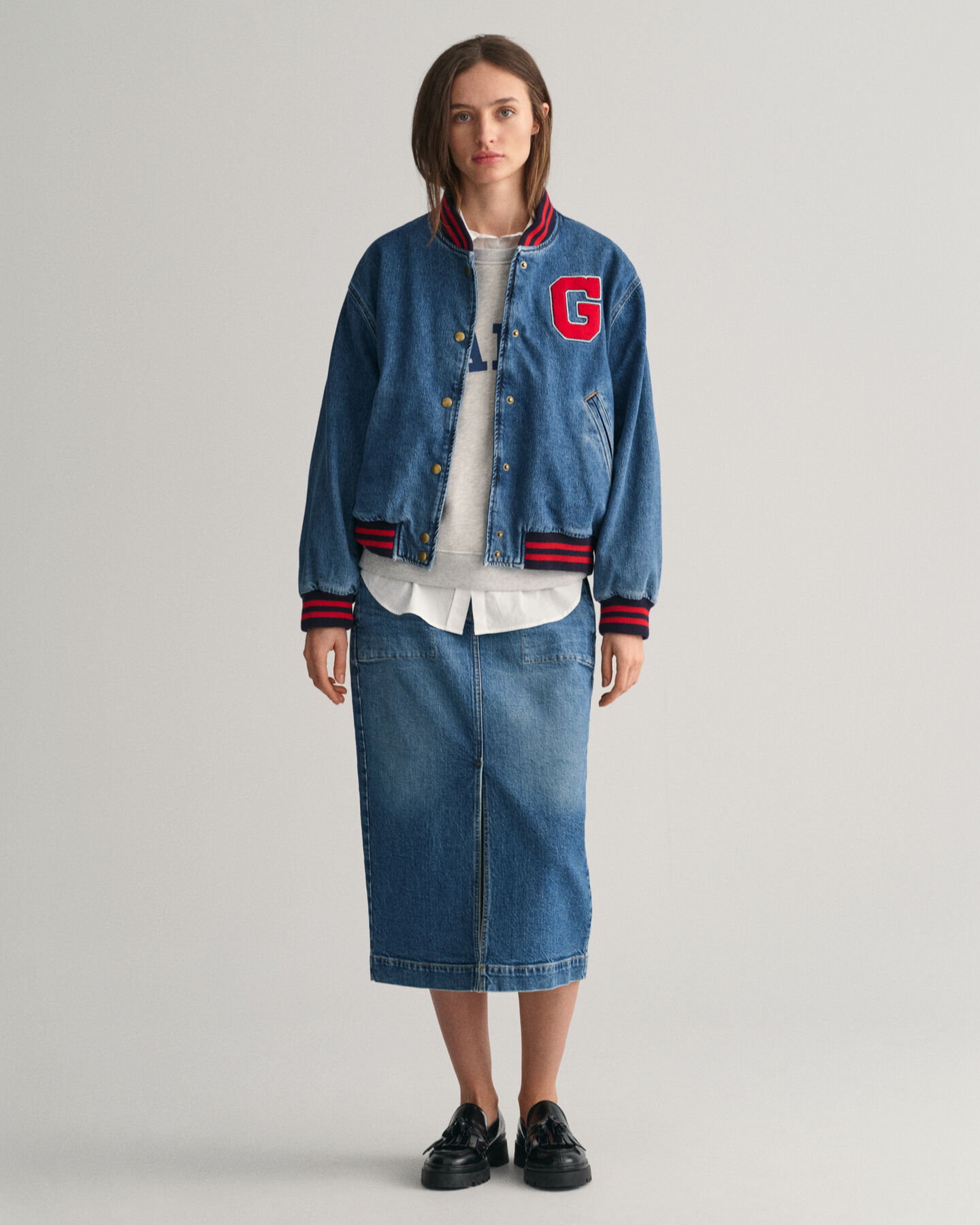 Denim rok met split