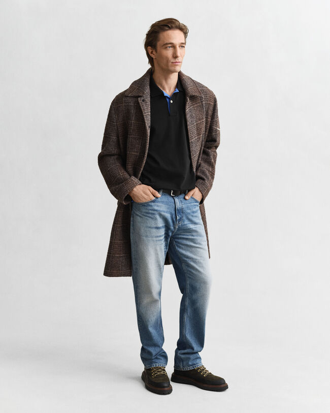 Piqué poloshirt met contrasterend detail