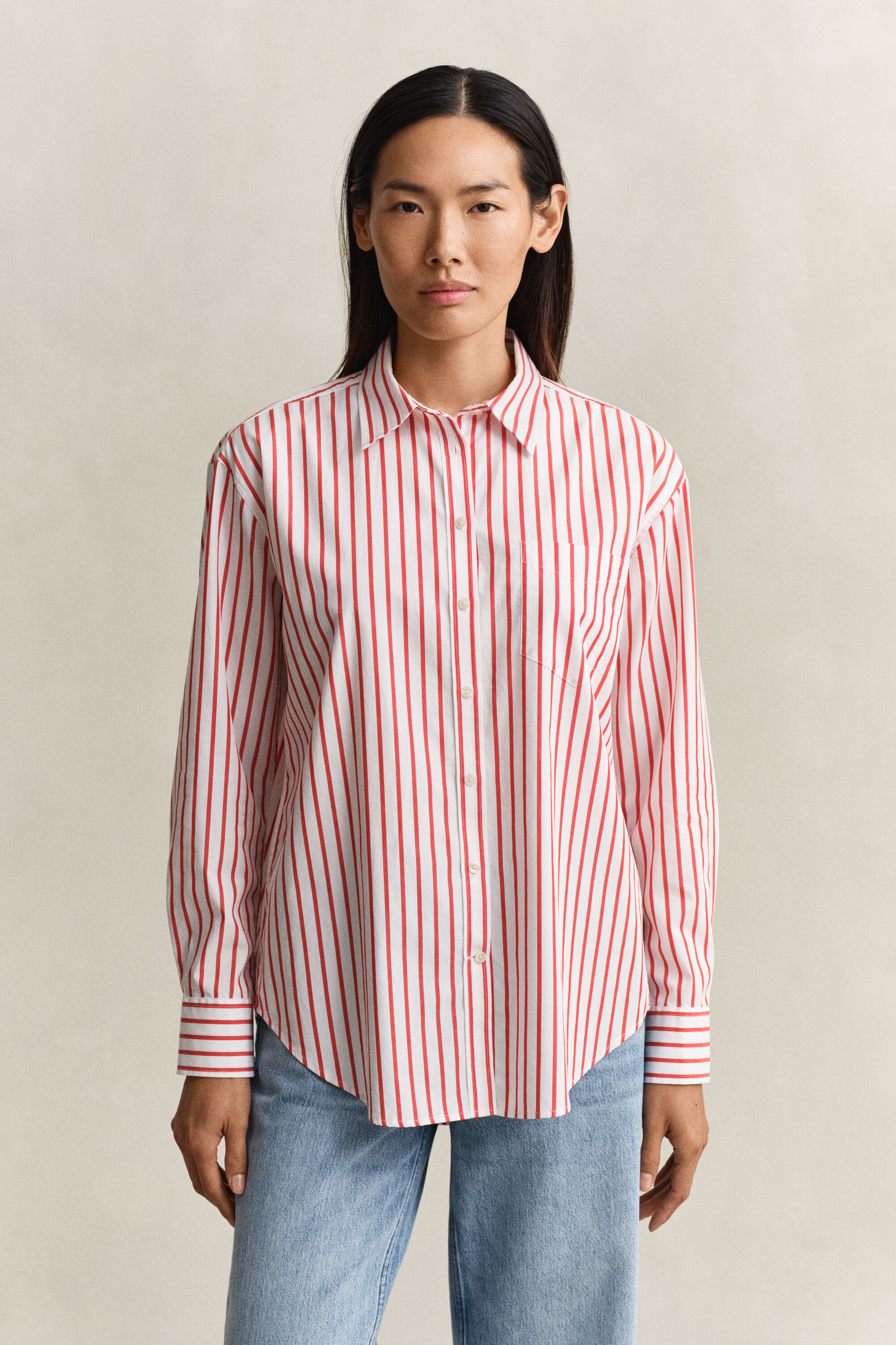 Relaxed Fit klassiek gestreept overhemd van poplin