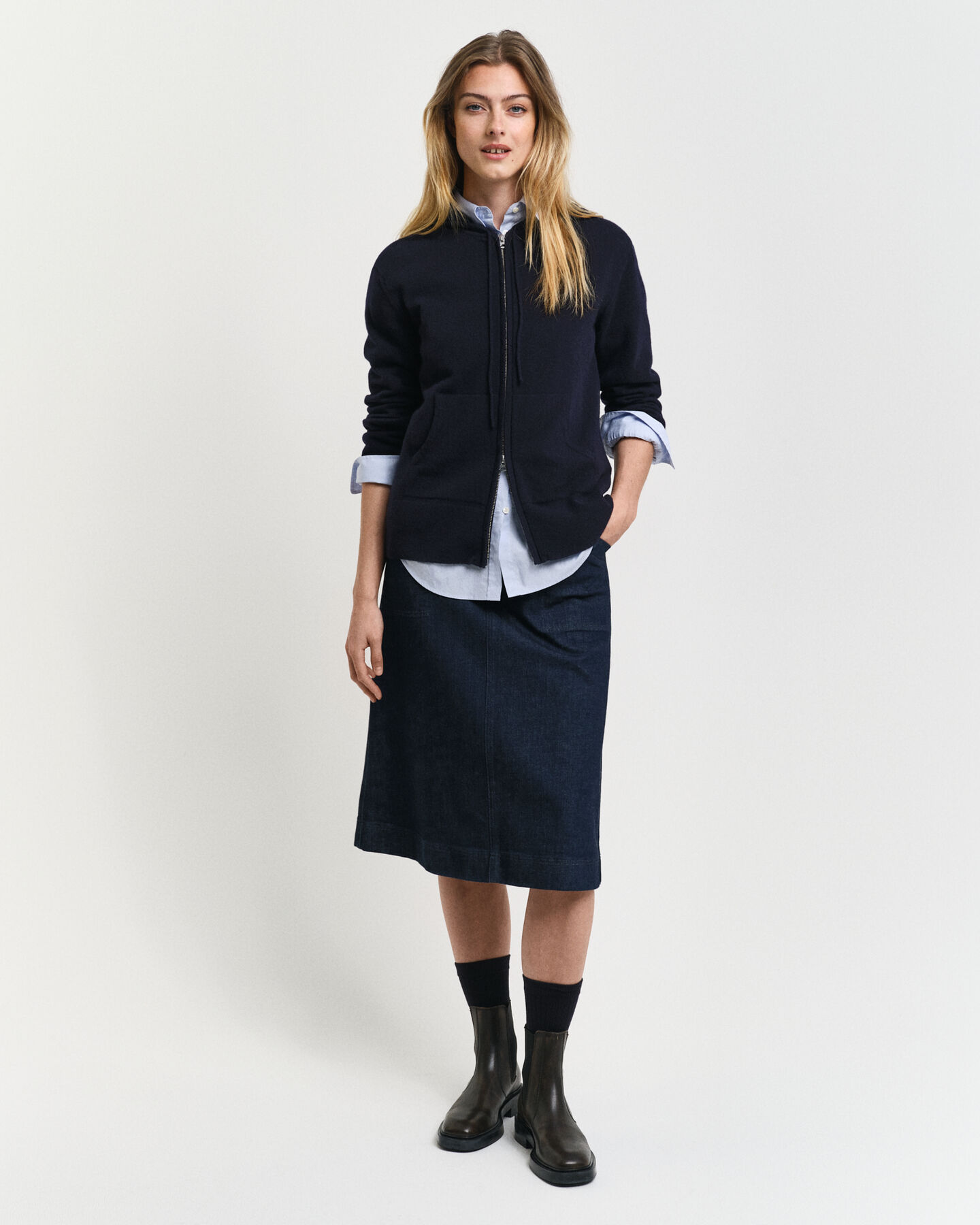 Hoodie met ritssluiting van buitengewoon zachte lamswol