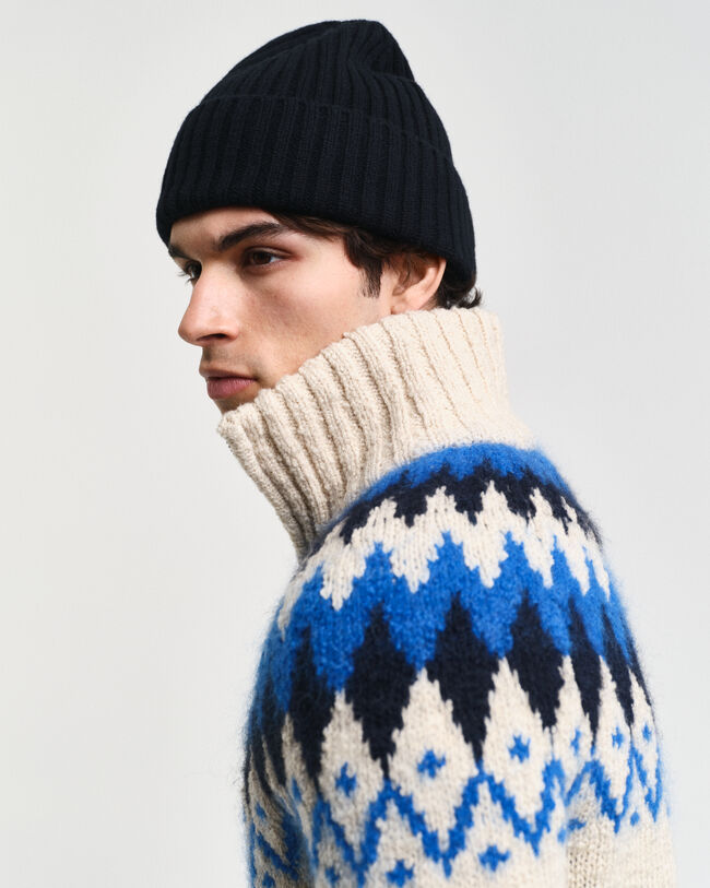 Jacquard vest met rits