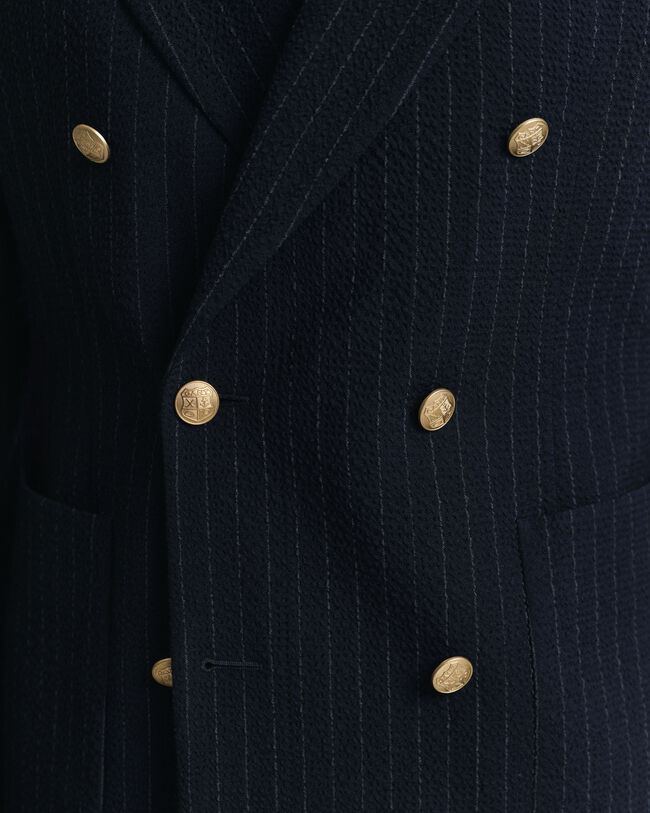 Slim Fit seersucker Club blazer met strepen