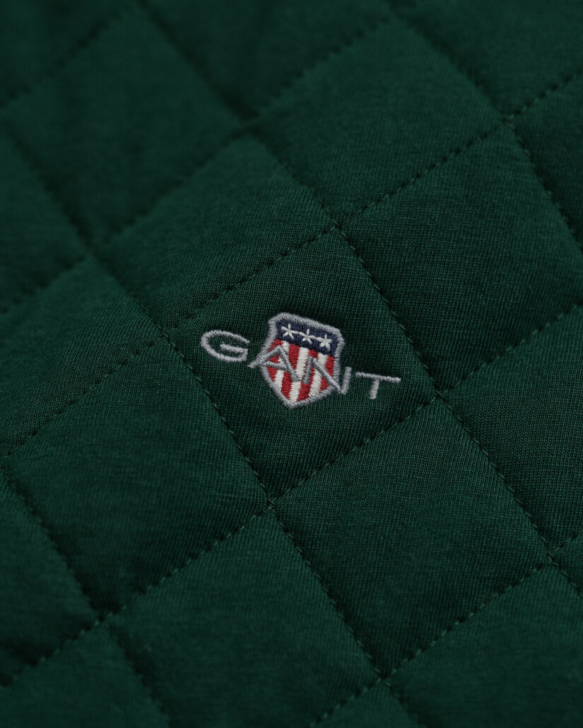 Gewatteerd sweatshirt met corduroy kraag en rits