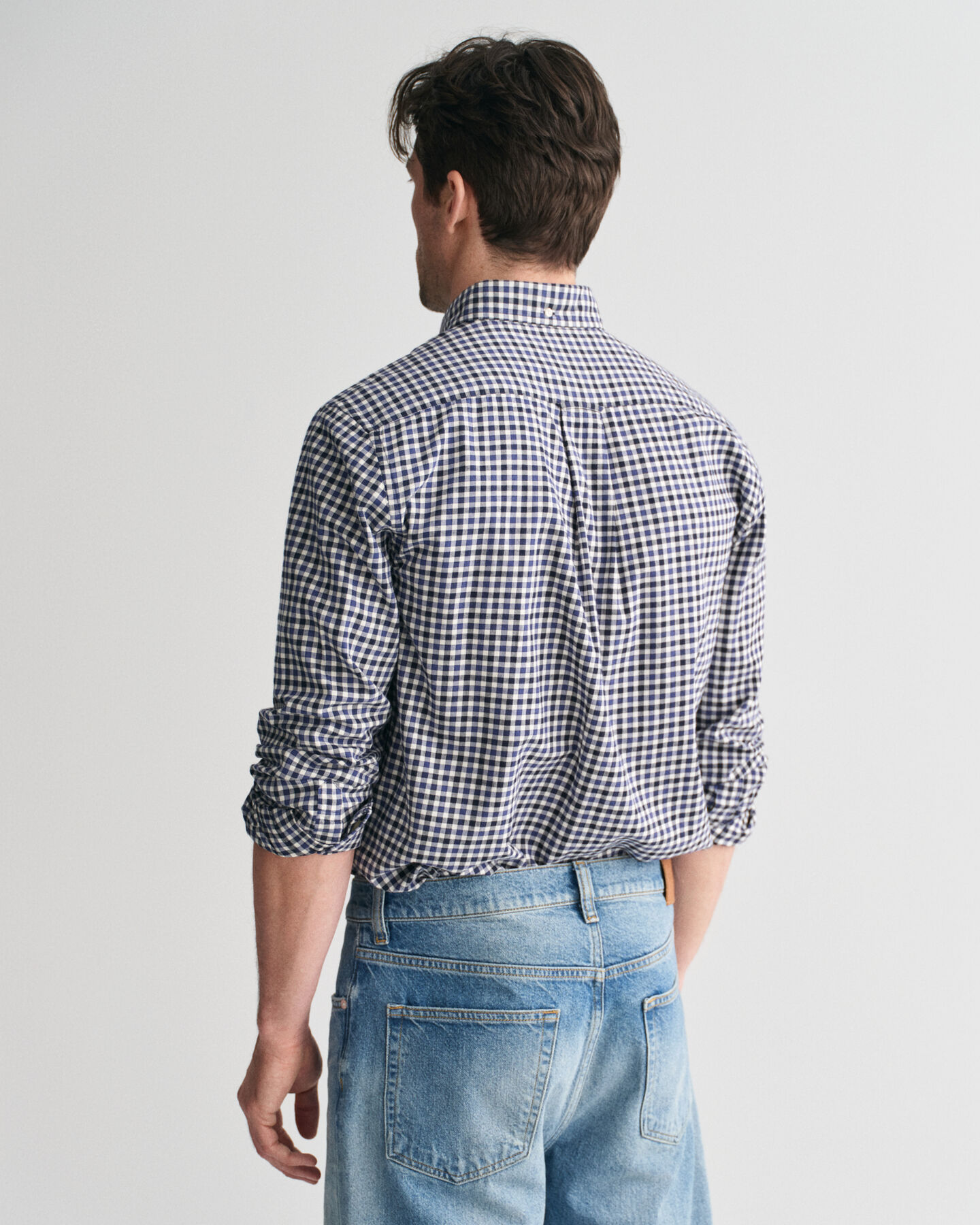 Regular Fit overhemd met Gingham-ruit van lichte keperstof