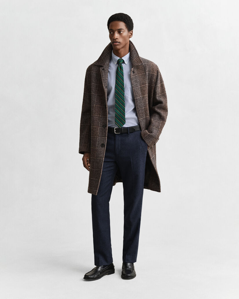 Regular Fit Classic overhemd met Bankerstreep van poplin