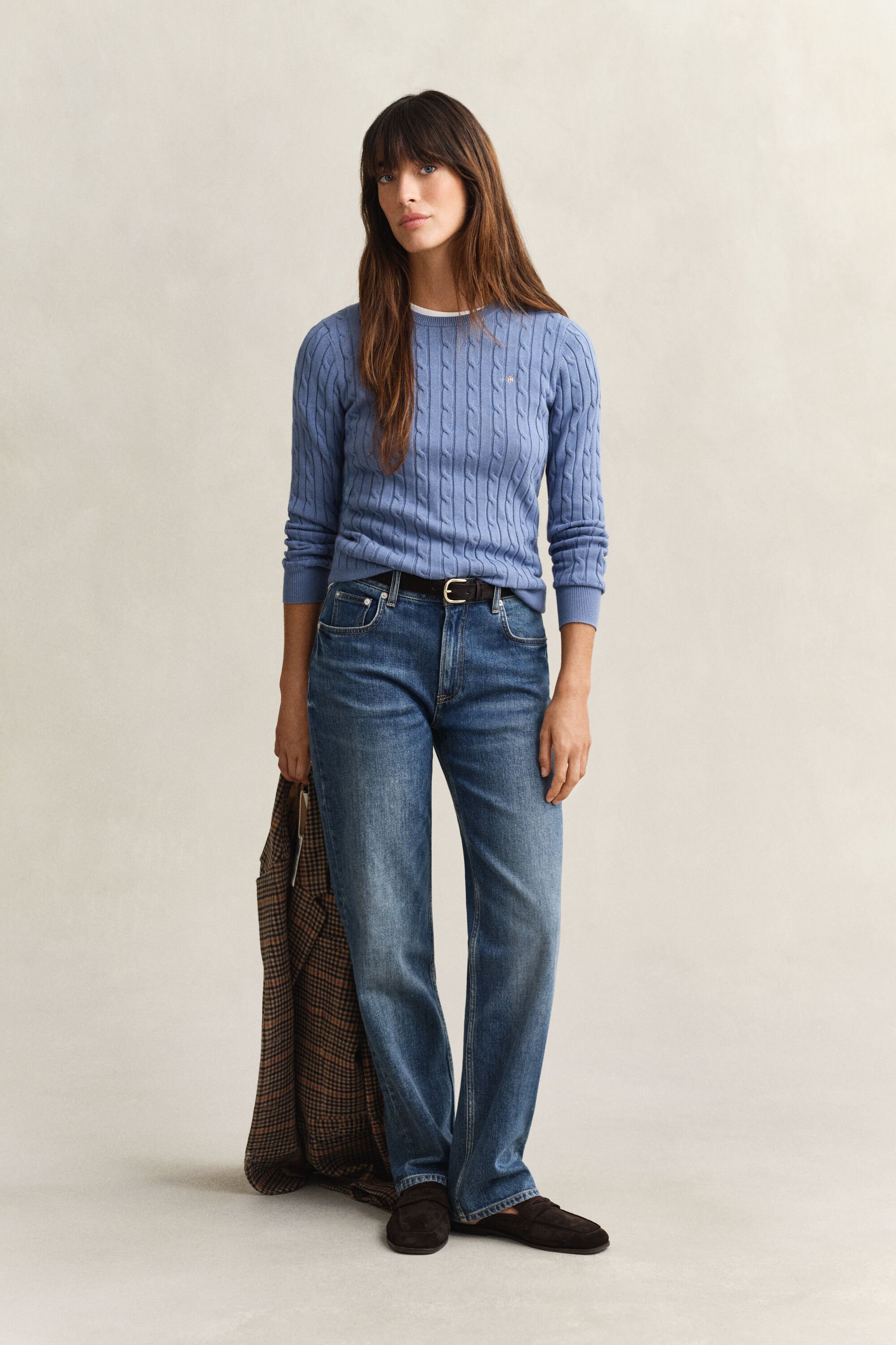 Kabeltrui met ronde hals