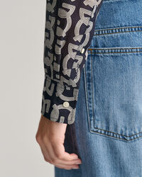 Relaxed Fit G Patterned blouse van katoen en zijde