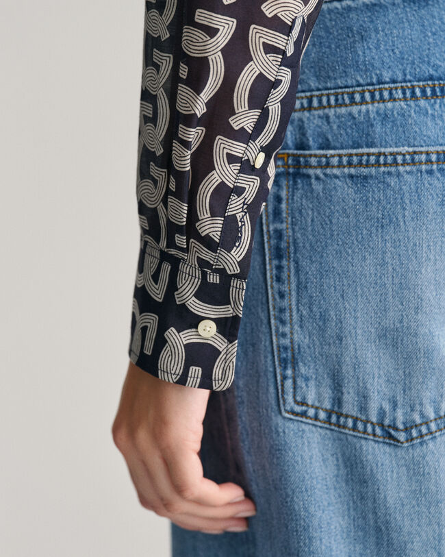 Relaxed Fit G Patterned blouse van katoen en zijde