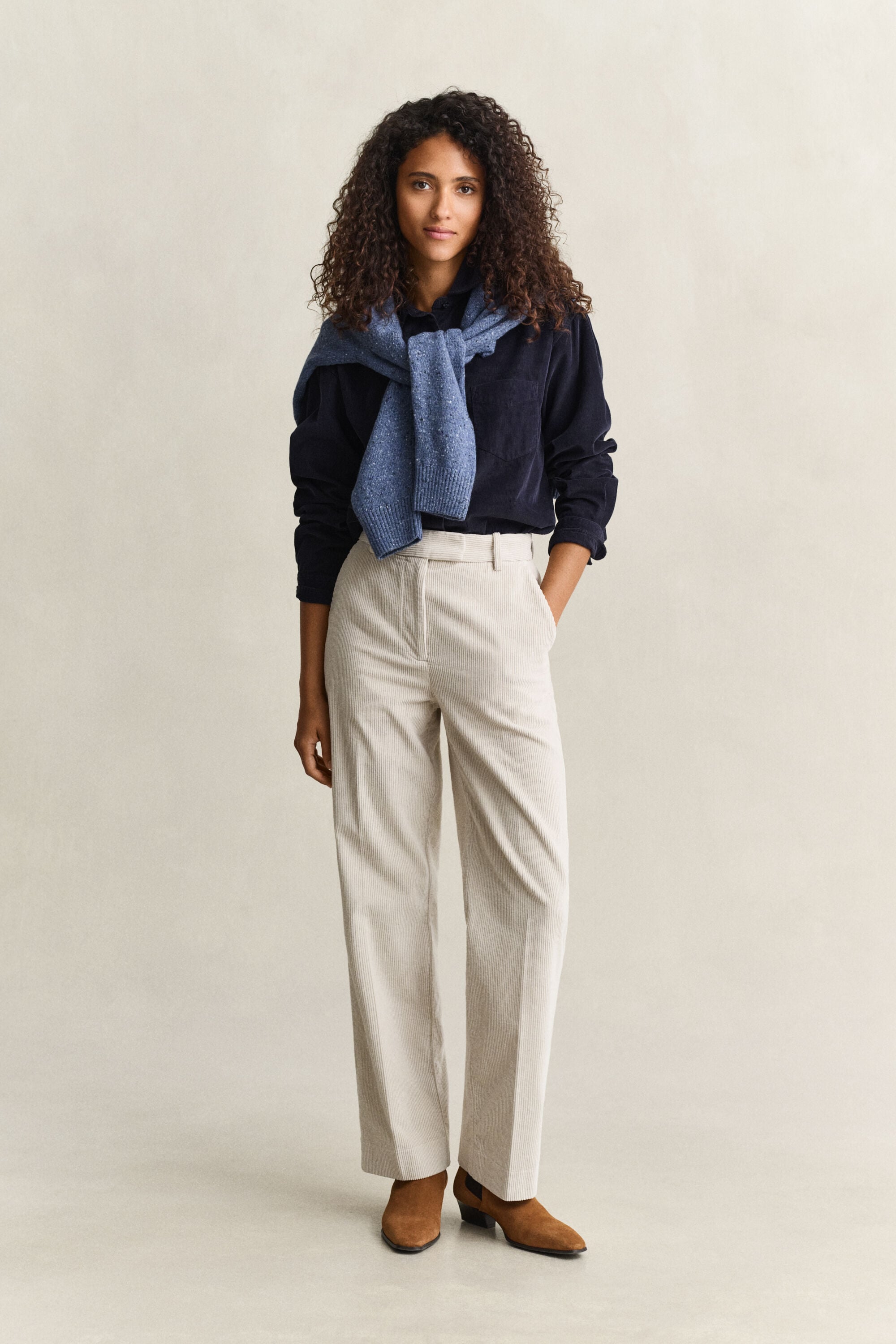 Geklede corduroy broek