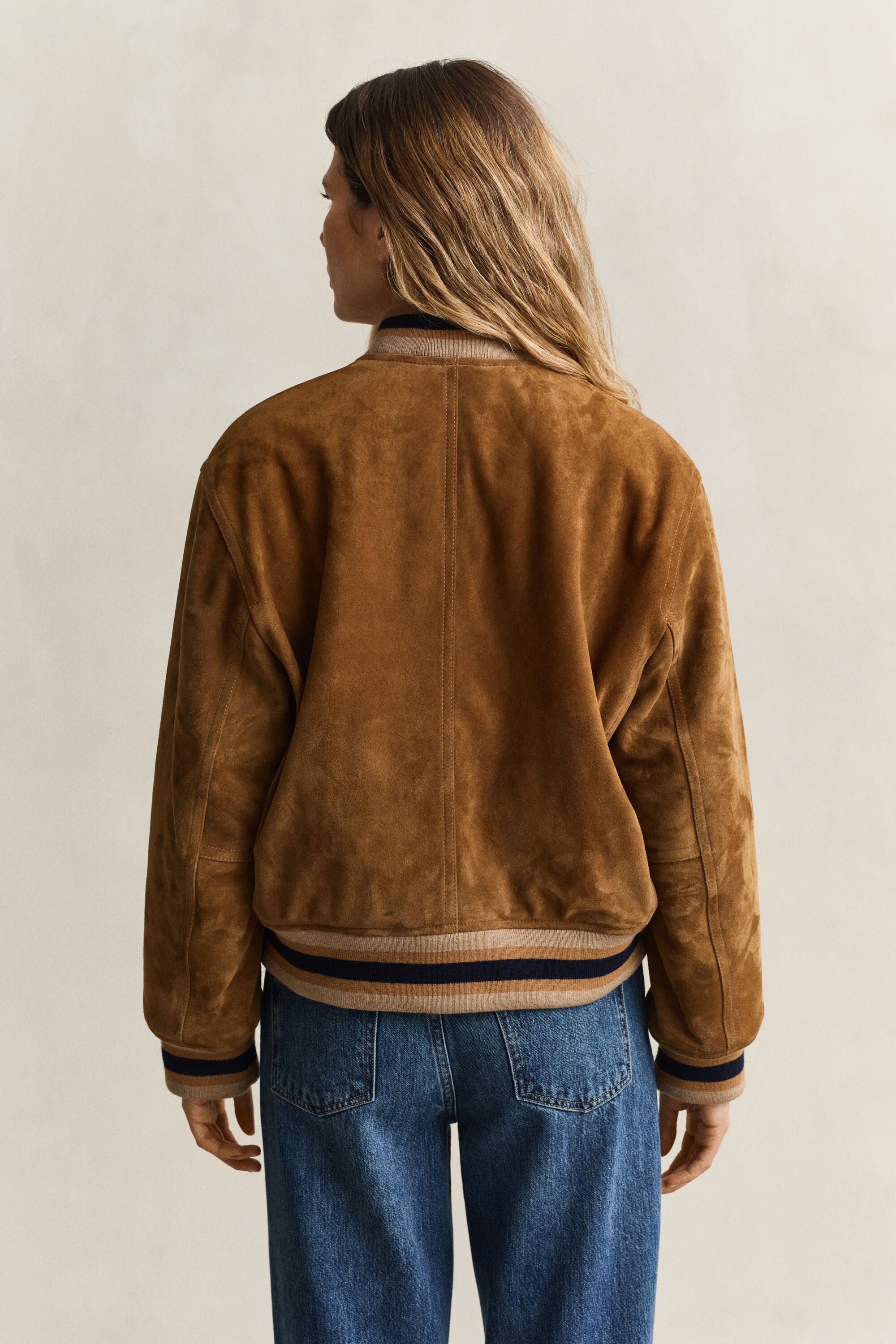 Gant x Yale Varsity Jacket van suède