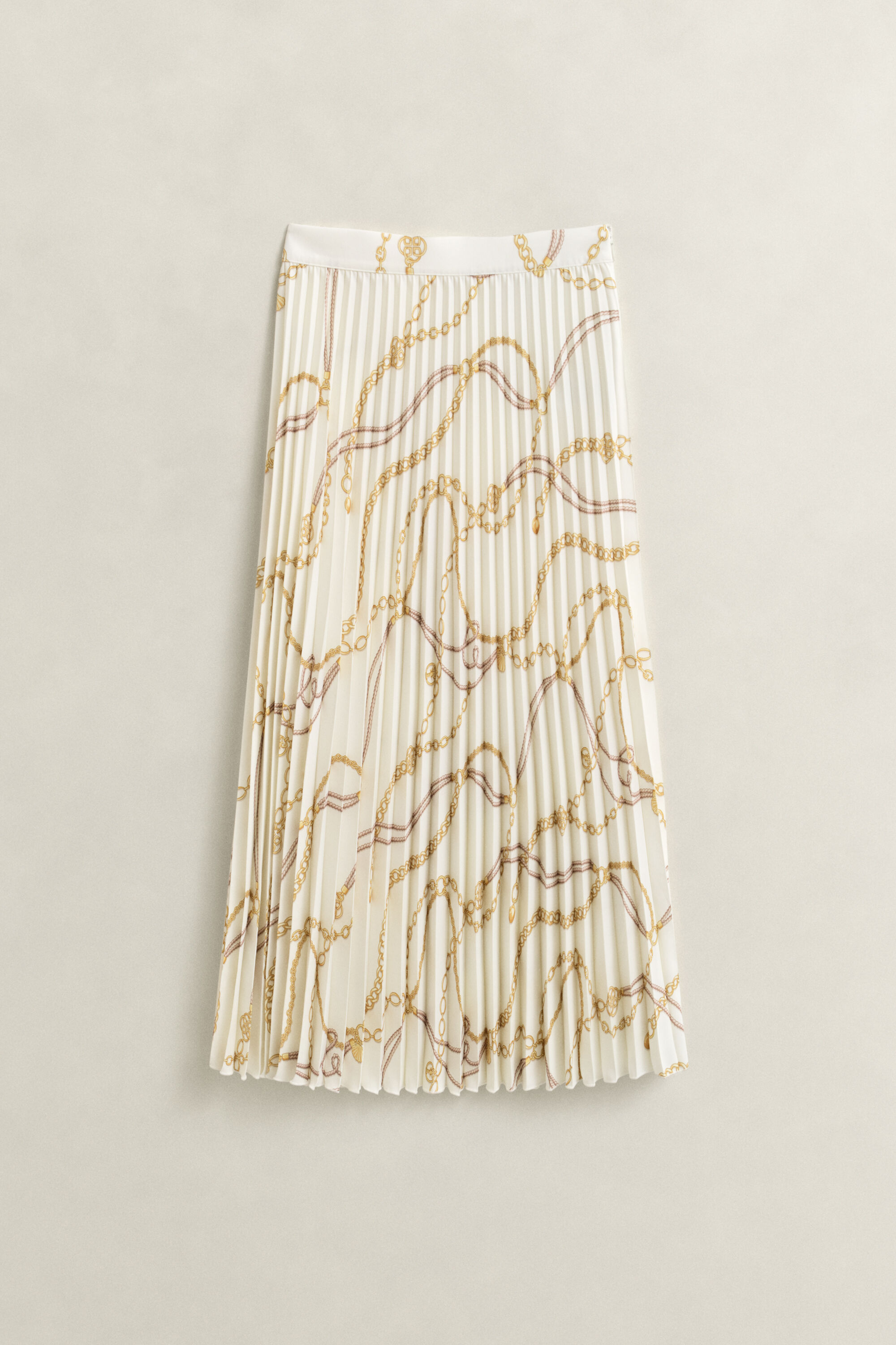 Halflange plooirok met print