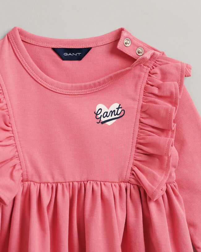 Baby Girl Script jersey jurk met hart