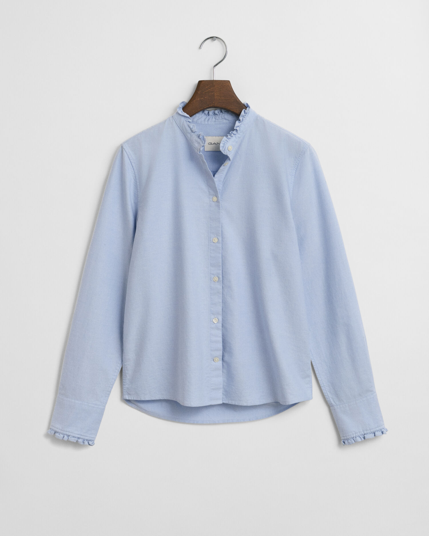 Klassieke Oxford-blouse met ruche