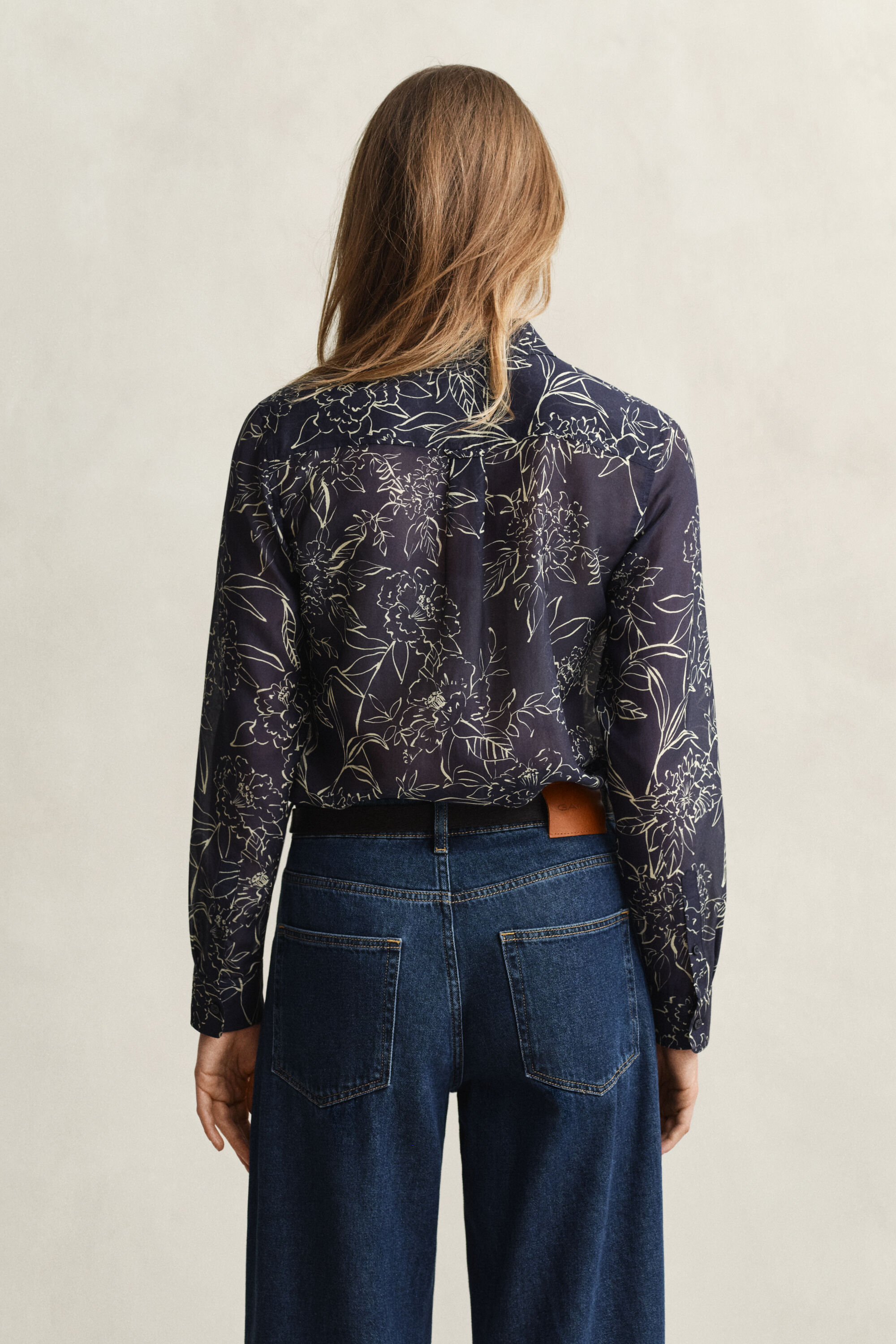 Regular Fit overhemd met bloemenprint van katoen en zijde