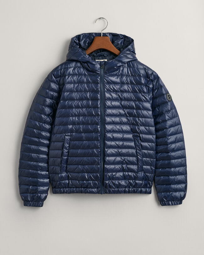 Teens glanzend lichtgewicht donsjack met wattering