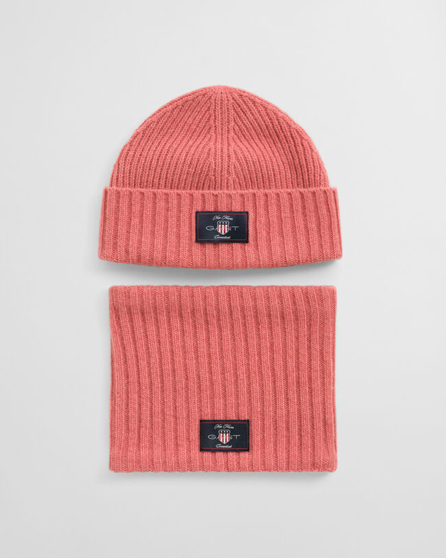 Kids cadeauset beanie & colsjaal van wolmix