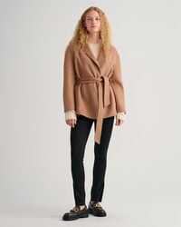 Met de hand gestikte blazer met ceintuur