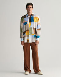 Relaxed Fit kostuumbroek van zijde