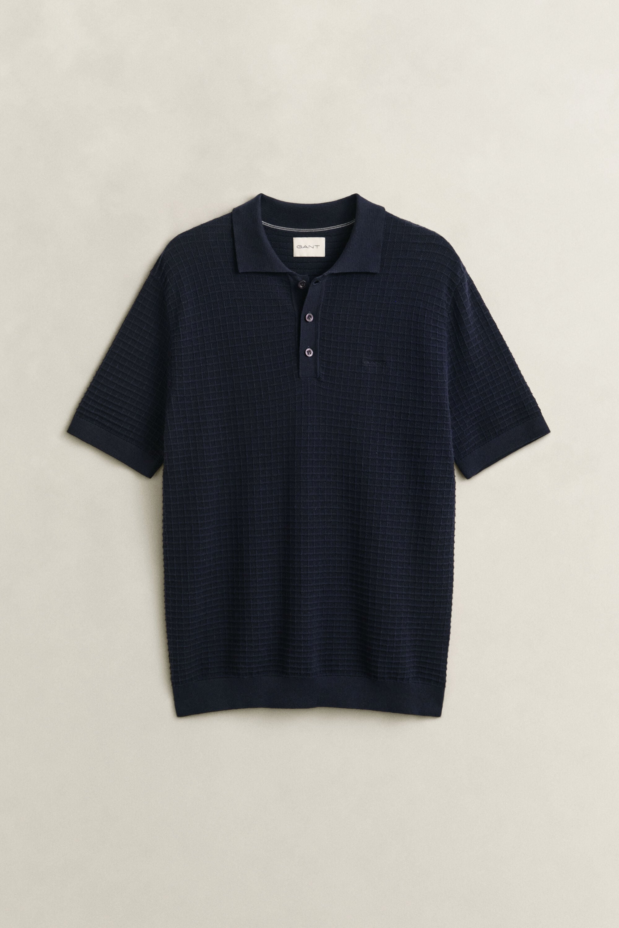 Polosweater met textuur