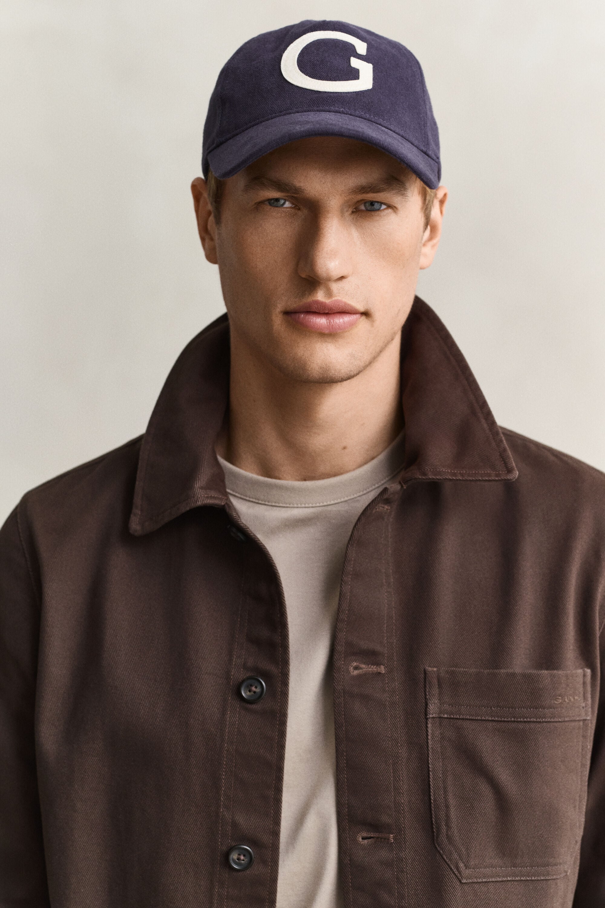 Overshirt van geborstelde keper