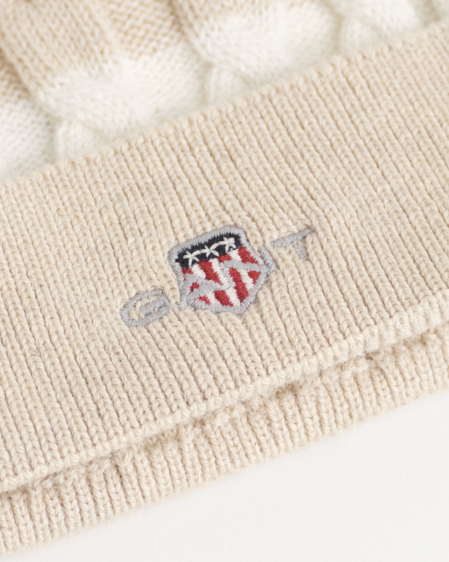 Baby Shield gestreepte beanie met kabels
