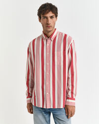 Relaxed Fit Seersucker overhemd met brede strepen