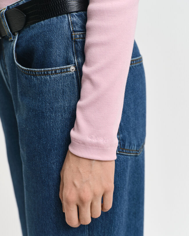 Coltrui met rib en lange mouwen