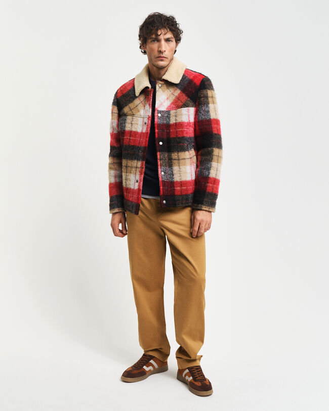 Regular Fit chino van geborsteld katoen