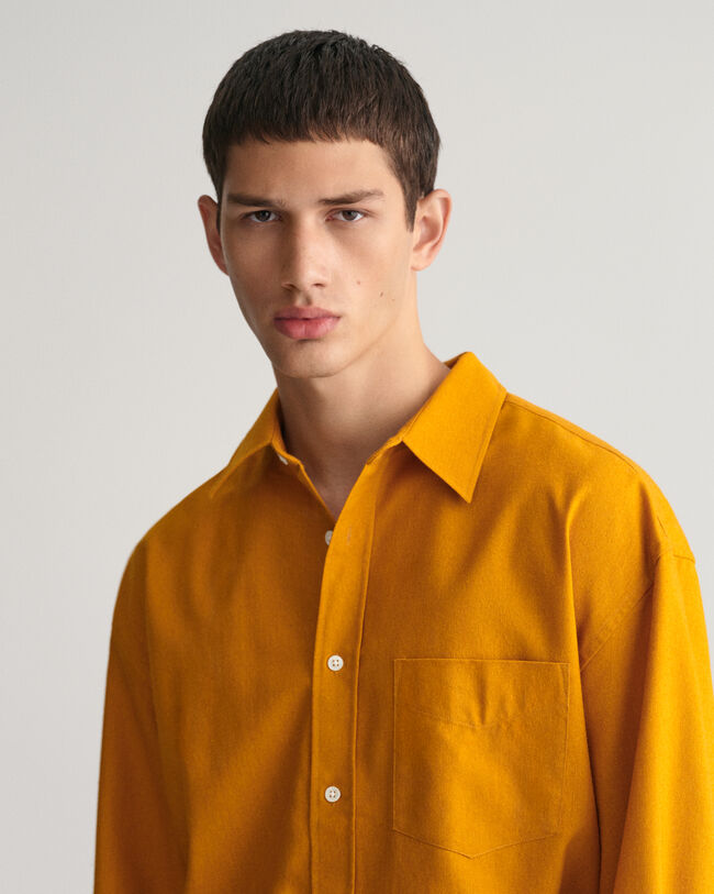 Oversized overhemd van zijde-wolmix met kleuraccenten