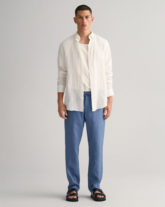 Relaxed Fit linnen broek met trekkoordje