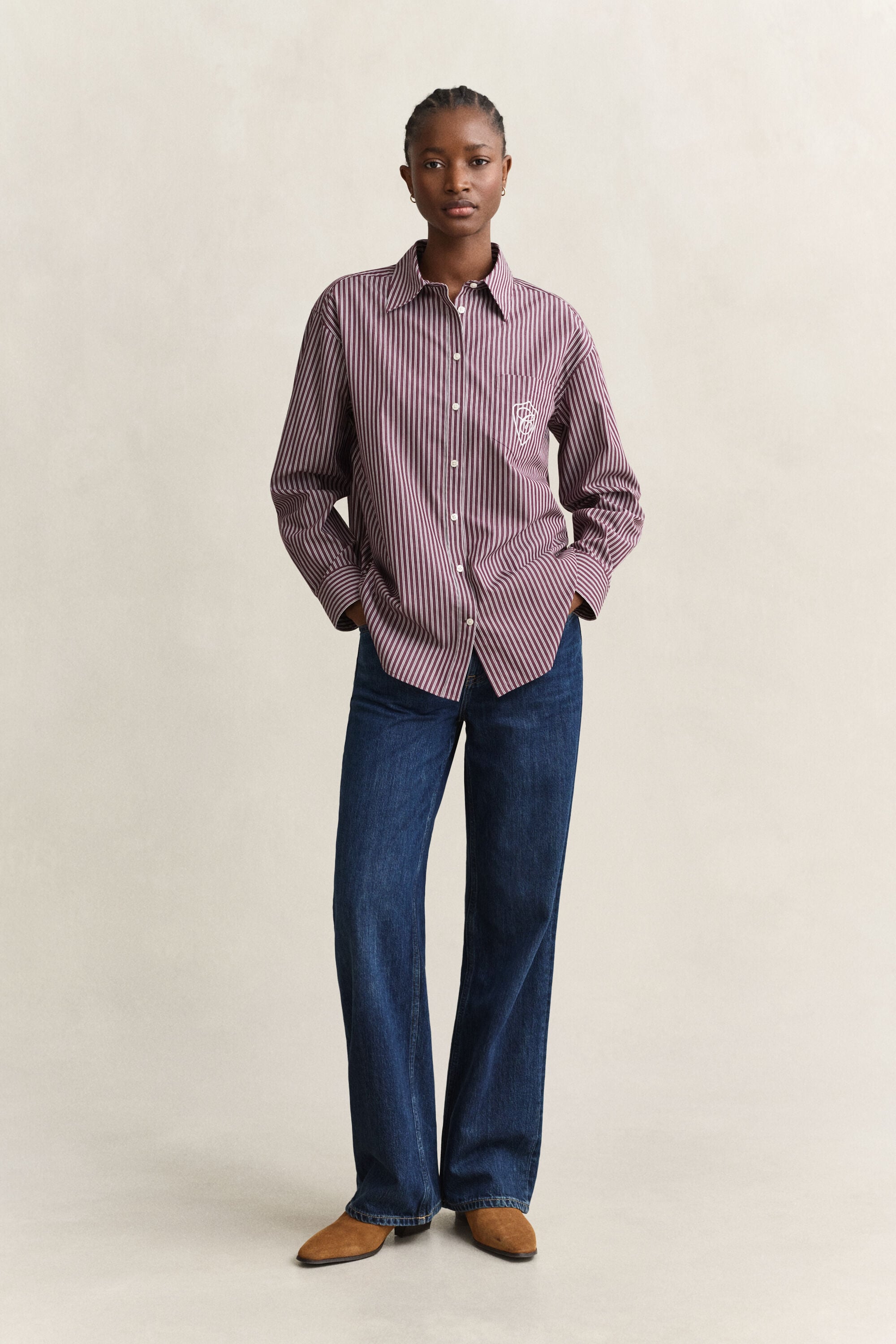 Relaxed Fit klassiek gestreept overhemd van poplin