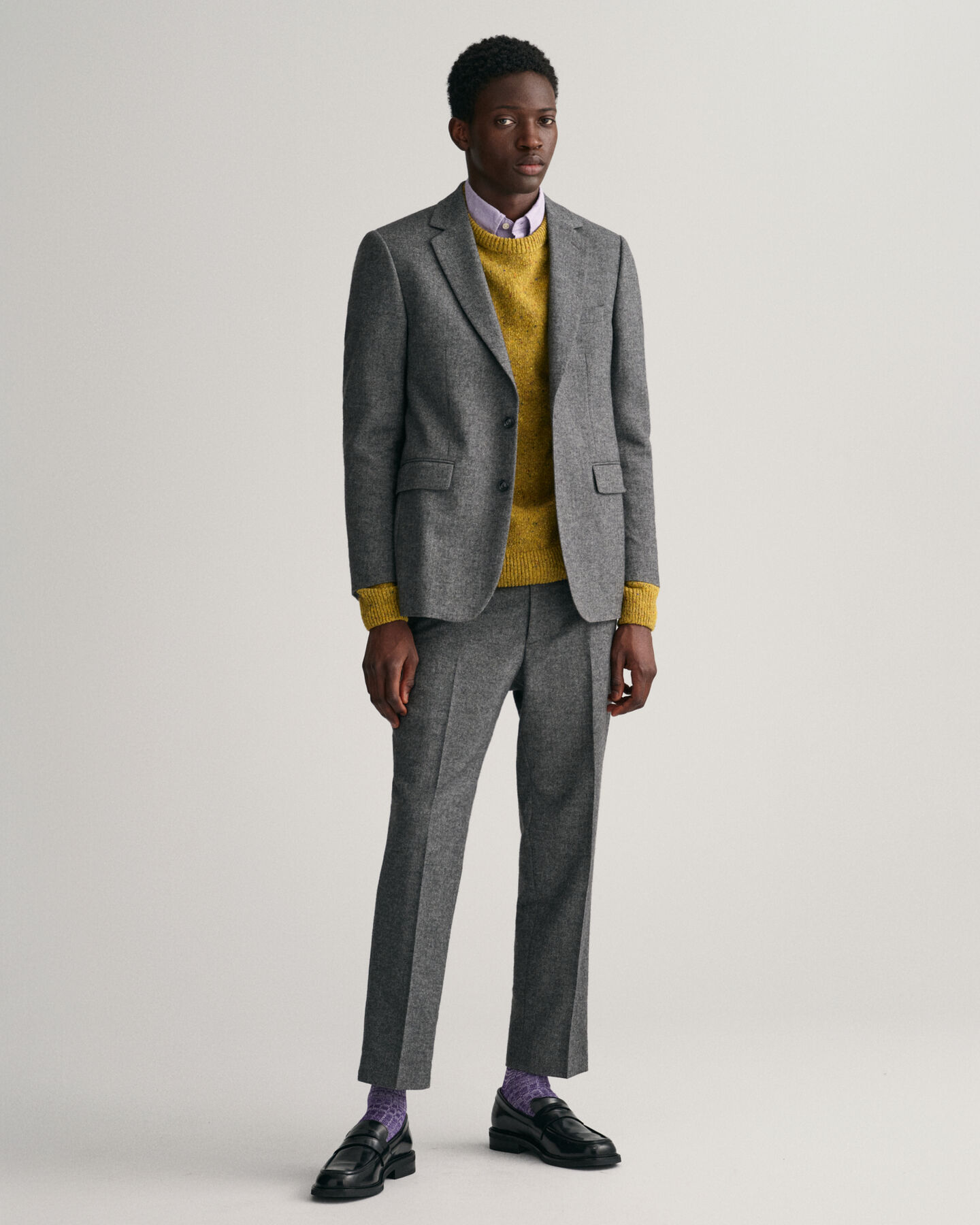 Kostuumblazer met visgraatmotief