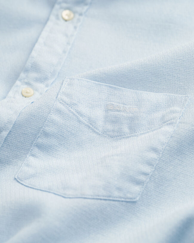 Regular Fit Textured overhemd van katoen en linnen