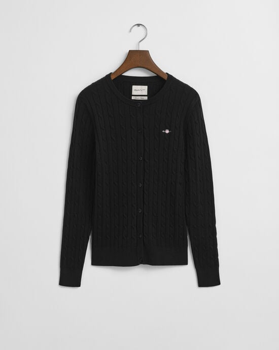 Kabelgebreid vest van stretchkatoen