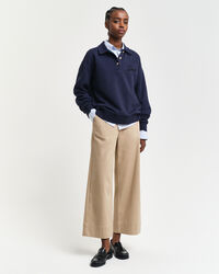 Cropped katoenen broek met wijde pijpen