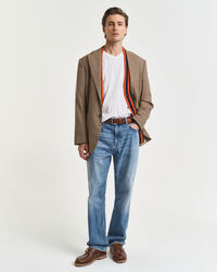 Slim Fit Shield T-shirt met V-hals