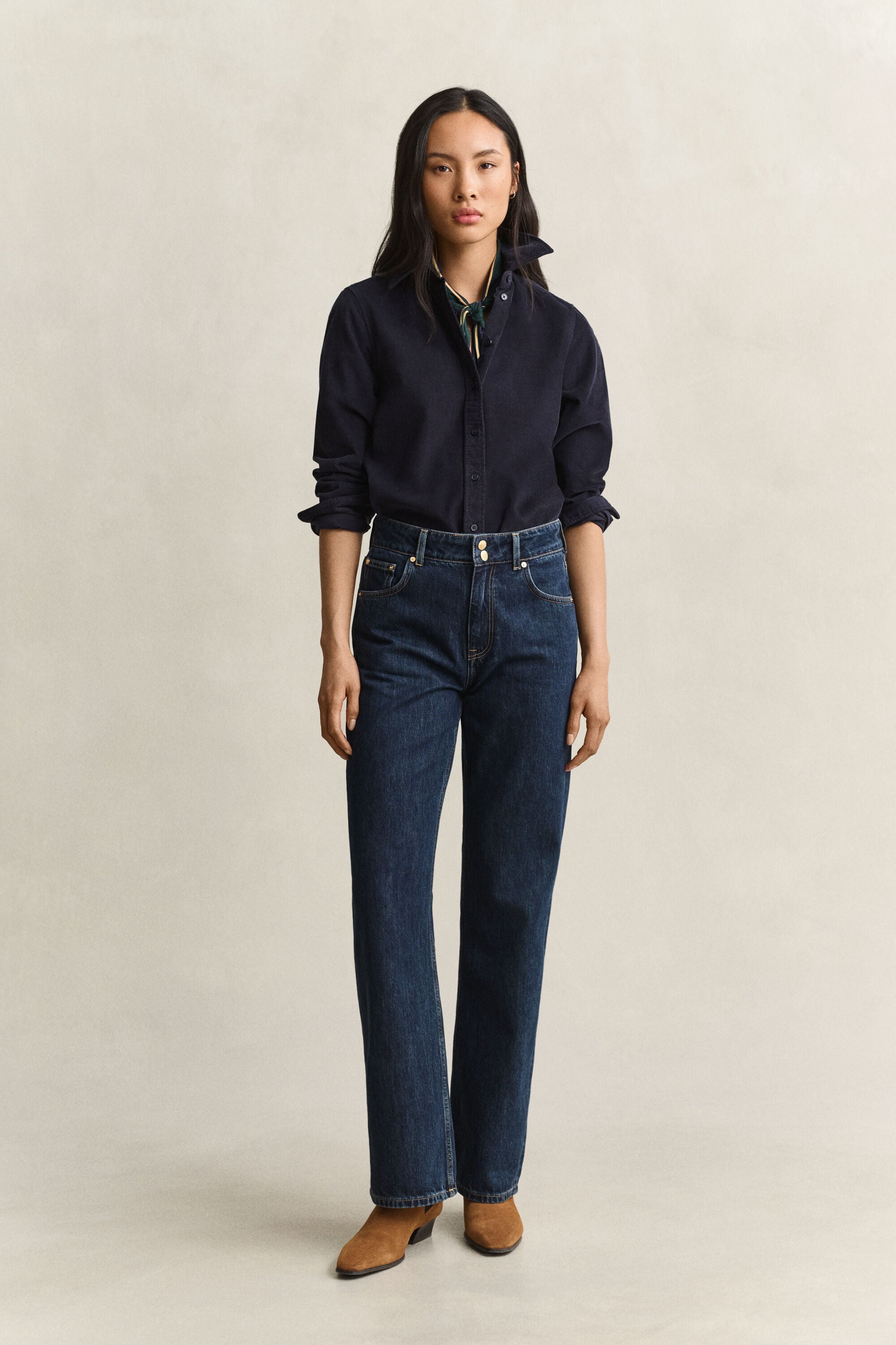 Relaxed jeans met knopen